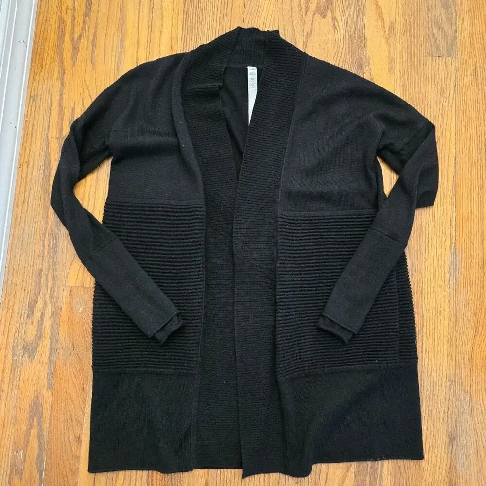 Black Open-Front Women's Sweater Cardigan